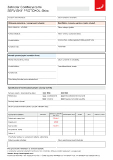 Zehnder_CSY_Formulář_Servisní protokol_FOR_CZ_sk
